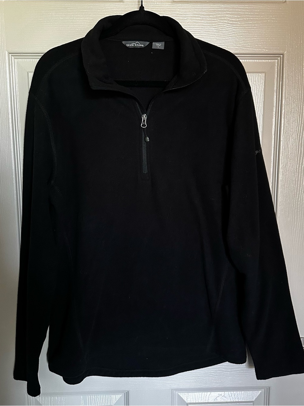 Eddie Bauer Unisex Black Quarter-Zip Fleece Pullover
